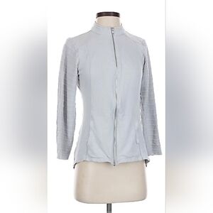 Market & Spruce Light Gray Zip-Up Blazer
